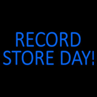 Blue Record Store Day Block Leuchtreklame