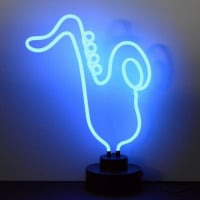 Blue Saxophone Desktop Leuchtreklame