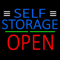 Blue Self Storage With Open 1 Leuchtreklame
