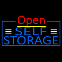 Blue Self Storage With Open 4 Leuchtreklame