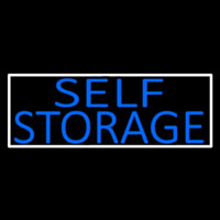 Blue Self Storage With White Border Leuchtreklame