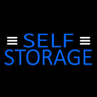 Blue Self Storage With White Line Leuchtreklame