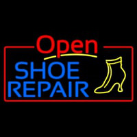 Blue Shoe Repair Open Leuchtreklame