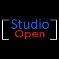 Blue Studio Red Open Border Leuchtreklame