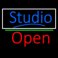 Blue Studio With Open 2 Leuchtreklame