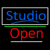 Blue Studio With Open 3 Leuchtreklame