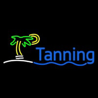 Blue Tanning Palm Tree Leuchtreklame