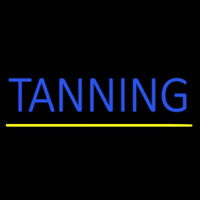 Blue Tanning Yellow Line Leuchtreklame