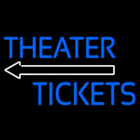 Blue Theatre Tickets With Arrow Leuchtreklame
