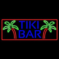 Blue Tiki Bar Palm Tree With Red Border Real Neon Glass Tube Leuchtreklame