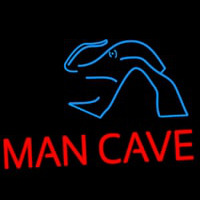 Blue Waves Red Man Cave Leuchtreklame