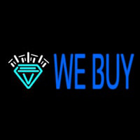 Blue We Buy Diamond Logo Leuchtreklame