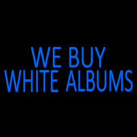 Blue We Buy White Albums 1 Leuchtreklame