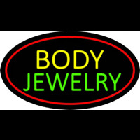 Body Jewelry Oval Red Leuchtreklame