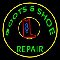 Boots And Shoes Repair With Border Leuchtreklame