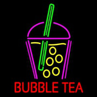 Bubble Tea With Glass Leuchtreklame