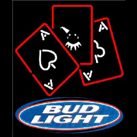 Bud Light Ace And Poker Beer Sign Leuchtreklame