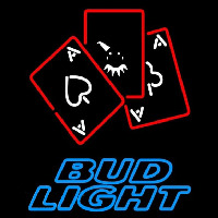 Bud Light Ace And Poker Beer Sign Leuchtreklame