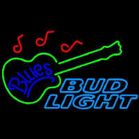 Bud Light Blues Guitar Beer Sign Leuchtreklame