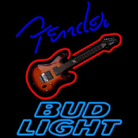 Bud Light Fender Blue Red Guitar Beer Sign Leuchtreklame