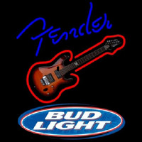 Bud Light Fender Blue Red Guitar Beer Sign Leuchtreklame