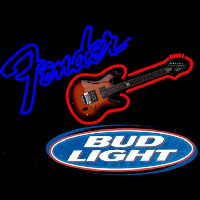 Bud Light Fender Guitar Beer Sign Leuchtreklame