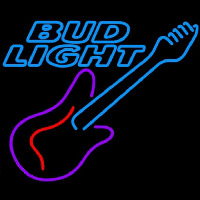 Bud Light Guitar Purple Red Beer Sign Leuchtreklame