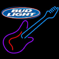 Bud Light Guitar Purple Red Beer Sign Leuchtreklame