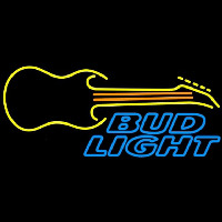 Bud Light Guitar Yellow Orange Beer Sign Leuchtreklame