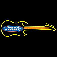 Bud Light Guitar Yellow Orange Beer Sign Leuchtreklame