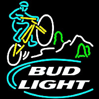 Bud Light Mountain Biker Beer Sign Leuchtreklame