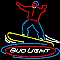 Bud Light Snowboarder Beer Sign Leuchtreklame