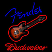 Budweiser Fender Blue Red Guitar Beer Sign Leuchtreklame