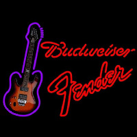 Budweiser Fender Red Guitar Beer Sign Leuchtreklame