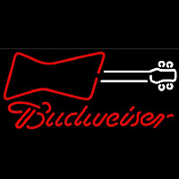 Budweiser Guitar Red White Beer Sign Leuchtreklame