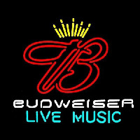 Budweiser Live Music 2 Beer Sign Leuchtreklame