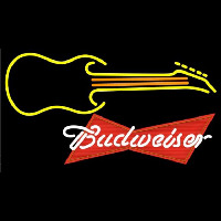 Budweiser Red Guitar Yellow Orange Beer Sign Leuchtreklame