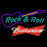 Budweiser Red Rock N Roll Guitar Beer Sign Leuchtreklame