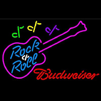Budweiser Rock N Roll Pink Guitar Beer Sign Leuchtreklame