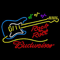 Budweiser Rock N Roll Yellow Guitar Beer Sign Leuchtreklame