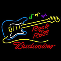 Budweiser Rock N Roll Yellow Guitar Leuchtreklame