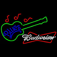 Budweiser White Blues Guitar Beer Sign Leuchtreklame