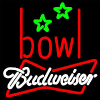 Budweiser White Bowling Alley Beer Sign Leuchtreklame