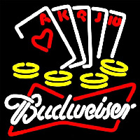 Budweiser White Poker Ace Series Beer Sign Leuchtreklame