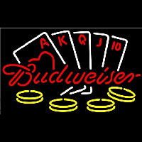 Budweiser With Poker Beer Sign Leuchtreklame