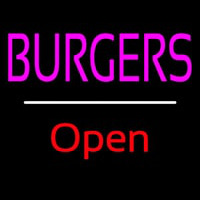 Burgers Open White Line Leuchtreklame