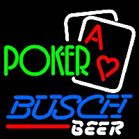 Busch Green Poker Beer Sign Leuchtreklame