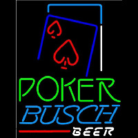 Busch Green Poker Red Heart Beer Sign Leuchtreklame