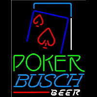 Busch Green Poker Red Heart Beer Sign Leuchtreklame