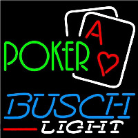 Busch Light Green Poker Beer Sign Leuchtreklame